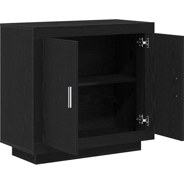 vidaXL Sideboard Schwarz Eichen-Optik 80 x 40 x 75 cm Holzwerkstoff 862749 – Bild 4