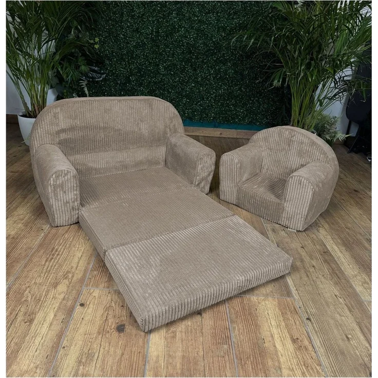 FORTISLINE Kindersessel Kindersessel Mini in Cord Komfort und Stil Braun Kinderzimmer – Bild 3