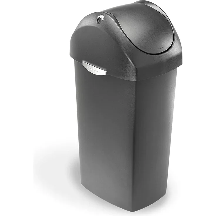 simplehuman 60 Liter, Schwingdeckel Abfalleimer, grauer, 5 Jahre