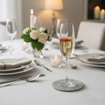 Macosa Home Glasuntersetzer Glasuntersetzer 4 Stück rund Perlen Silber Weiß od. Schwarz, Getränkeuntersetzer Perlenuntersetzer, 10 cm Untersetzer Tischuntersetzer