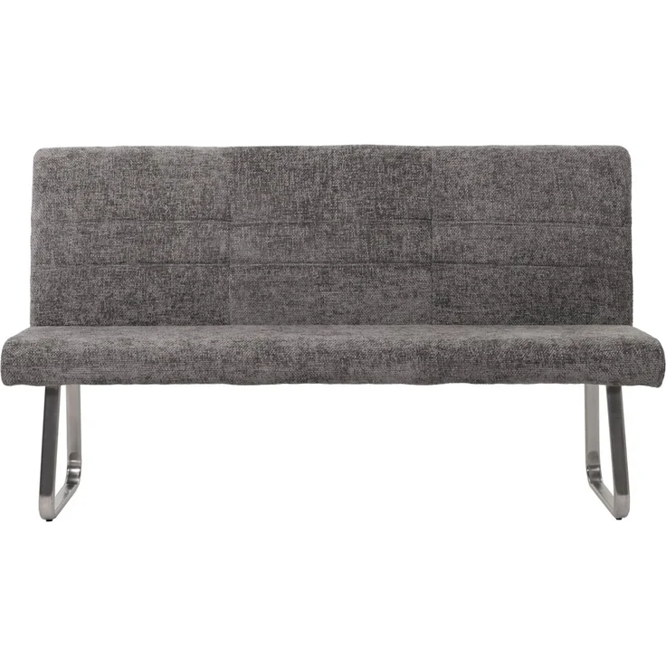 Sitzbank HWC-G55, Esszimmerbank Bank, Edelstahl gebürstet Stoff/Textil Chenille Öko-Tex, 180cm ~ dunkelgrau – Bild 8