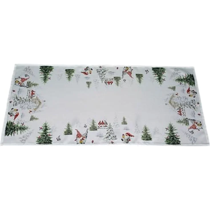 texpot Tischdecke Druck Wichtel im Schnee Tischläufer Winter Weihnachten (1-tlg) – Bild 1