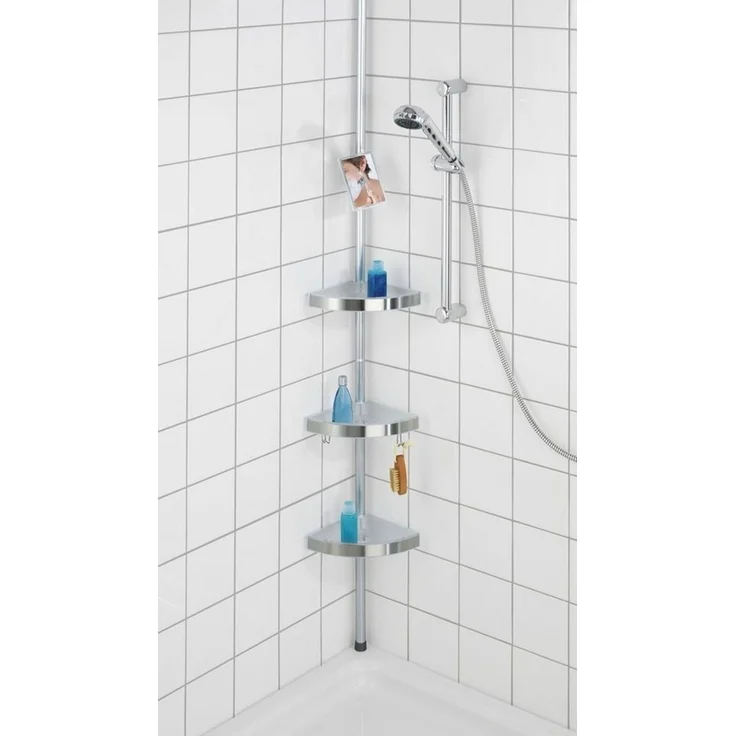 WENKO Duschablage Premium, 3 Ablagen, 1 Spiegel – Bild 2