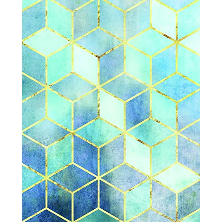 Komar Mosaik Azzuro P092B, Poster 40x50 cm in blau und gelb, fotorealistischer Kunstdruck aus hochwertigem Papier, ohne Rahmen – Bild 1