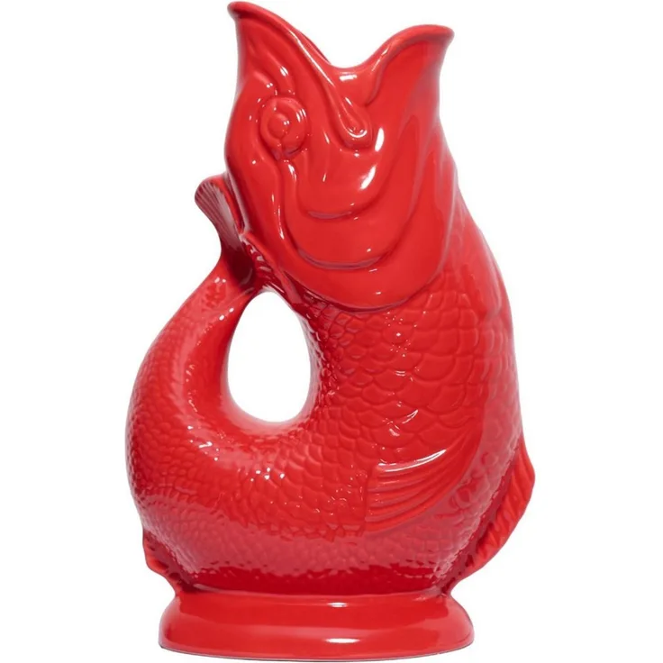 Gluckigluck Wasserkaraffe, (Original Gluggle Jug aus England), mit Gluckergeräusch, handgefertigt, ikonisches Fisch-Design, 1,2 L