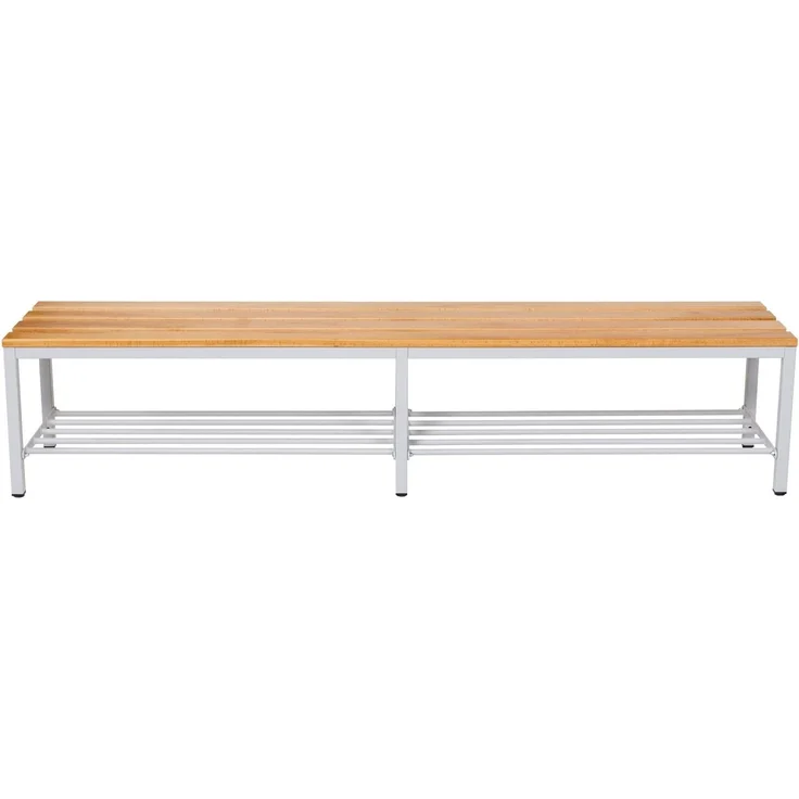 Garderobenbank mit Schuhrost 200 cm grau – Bild 7