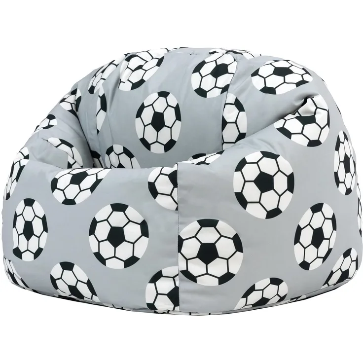 Icon Fußball Sitzsack Kinder, Webstoff, Sitzsack mit Füllung, Bequemer Kinder Sessel, Kuschelsessel, Lese Sessel, Schlafzimmer, Kinderzimmer, Spielzimmer