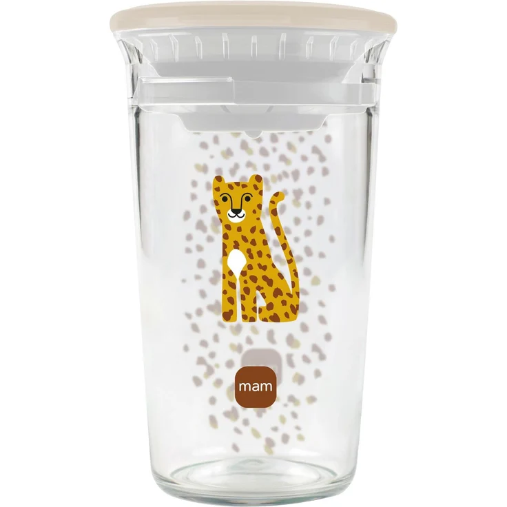 MAM Easy to Drink Cup 360° Trinklernbecher 290 ml, ab 8 Monaten, Leopard