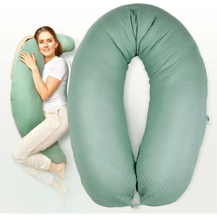 SEI Design Stillkissen Seitenschläferkissen Babynestchen Kuschelnest XXL, Schwangerschaftskissen mit Bezug, Schwangerschaftskissen mit Bezug, Bezug 100% Baumwolle – Bild 1