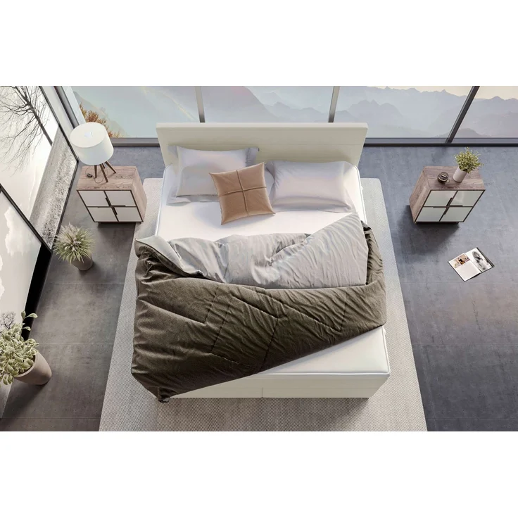 Sofa Dreams - Boxspringbett Valerio - Cordstoff - Greige - 200x200 cm – Bild 5