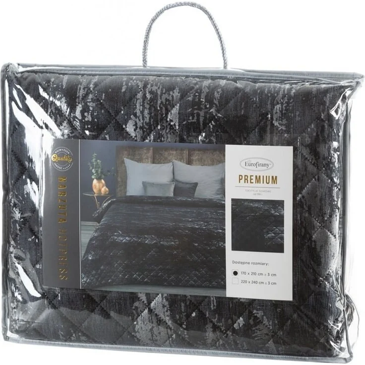 Elegante Tagesdecke Decke BLINK 3 schwarz 170X210 cm schwarz silber – Bild 2