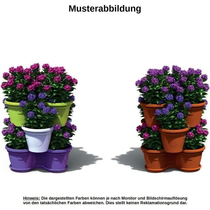 Engelland Blumenständer Säulentopf, Hochbeet, Kräuterbeet (Vorteils-Set, 4 St, 11 Liter Fassungsvermögen je Ebene), fallsicher, UV-beständig, stapelbar, platzsparend, robuster Kunststoff – Bild 1