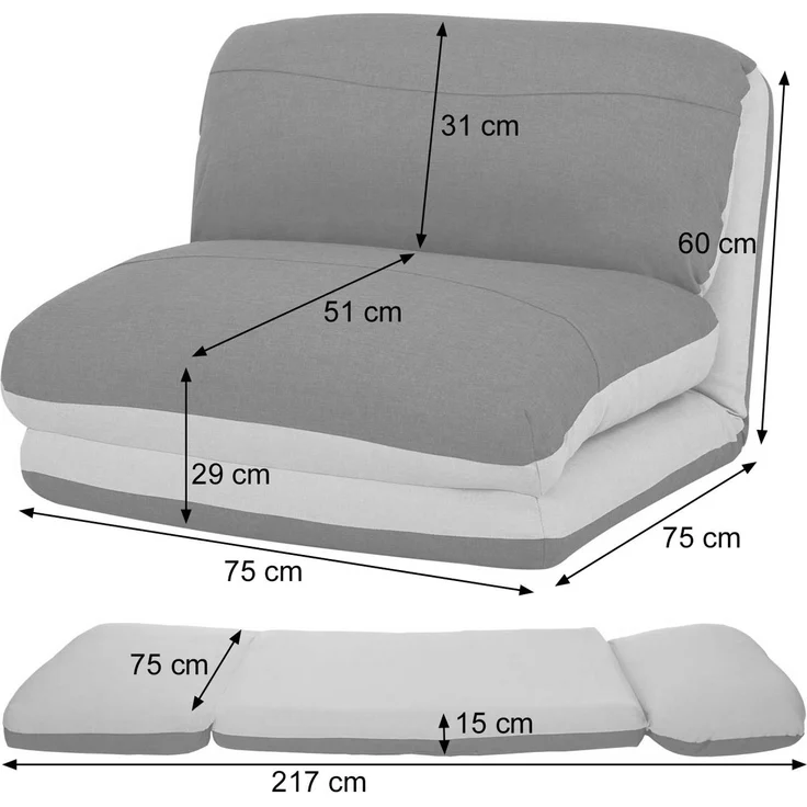 Schlafsessel HWC-E68, Schlafsofa Funktionssessel Klappsessel Relaxsessel, Stoff/Textil ~ hellblau – Bild 3
