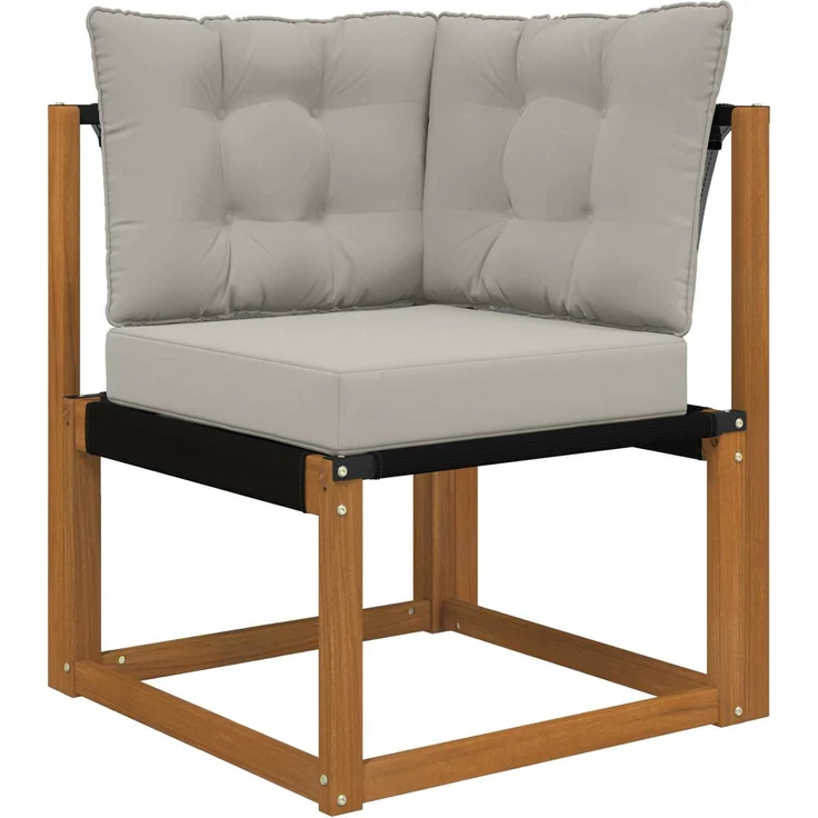 vidaXL Outdoor-Sofagarnitur 6 stk. 6-Sitzer Natur und Hellgrau 3368990 – Bild 6