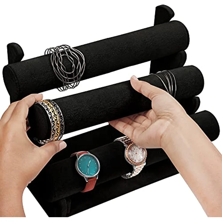 Kurtzy Schmuckständer Schmuck Organizer - 3-stufig, Schwarz - 30 x 17 x 23cm (1 St) – Bild 4