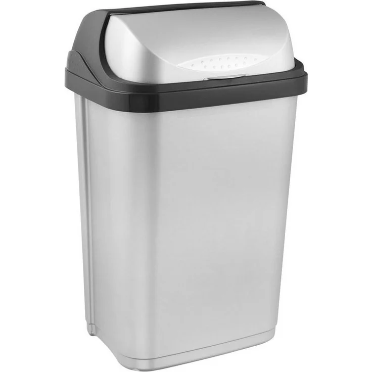keeeper Abfallbehälter Rasmus mit Rolldeckel 25 Ltr. silber/anthrazit – Bild 1