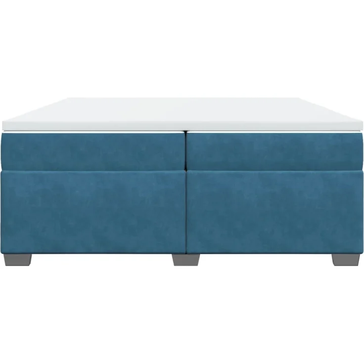 vidaXL Boxspringbett mit Matratze Dunkelblau 200x200 cm Samt 3285309 – Bild 4