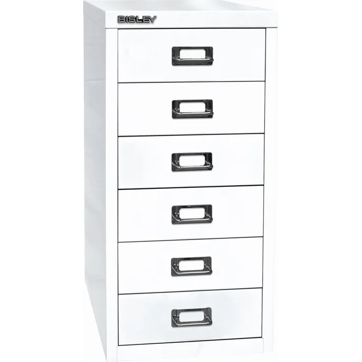 Bisley MultiDrawer™, 29er Serie, DIN A4, 6 Schubladen, Farbe verkehrsweiß