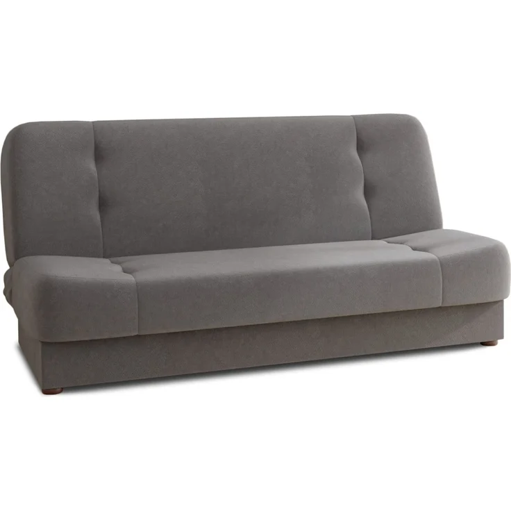 Schlafsofa Sena - Sofa mit Schlaffunktion und Bettkasten, Velours Stoff, Bettsofa mit Bonell-Federkern, Couch (Grau (Manila 16)) – Bild 2