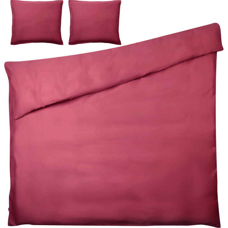 Bettwäsche-Set PARKROSE Baumwollsatin 220x240 cm Burgunderrot – Bild 4
