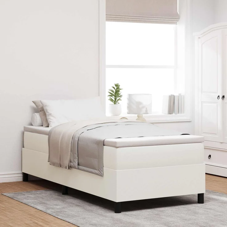 vidaXL Plattformbettgestell Creme 100 x 200 cm Cordstoff 3337394 – Bild 1