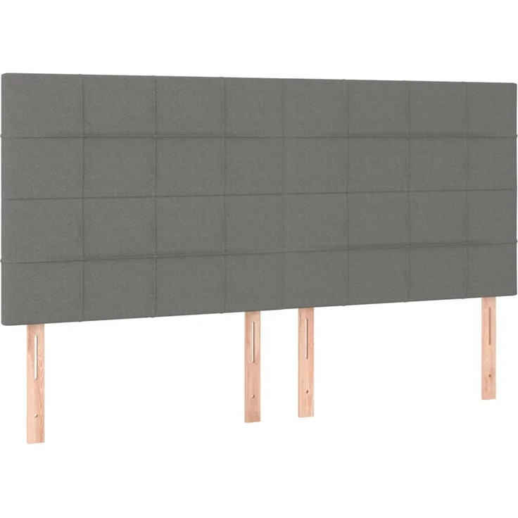 vidaXL Kopfteile 4 Stk. Dunkelgrau 100 x 5 x 78/88 cm Stoff 3116355 – Bild 2