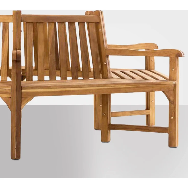 Baumbank NEBEL - Holz Teak 250x250x93 cm | Kreisrunde Sitzbank Mit Lehne Baumbank Gartenbank Für Baum – Bild 5