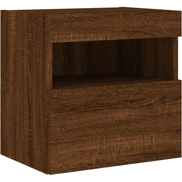 TV-Wandschrank, Fernsehschrank mit LED-Leuchten Braun Eichen-Optik 40x30x40 cm – Bild 3