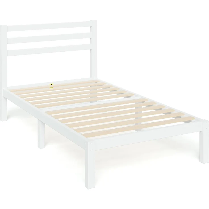 ZINUS Massivholzbett Leni (Packung, 1-tlg, aus nachhaltigem Bambusholz, Weiß, 90x200 cm), mit Kopfteil, inklusive Lattenrost aus Holz – Bild 3