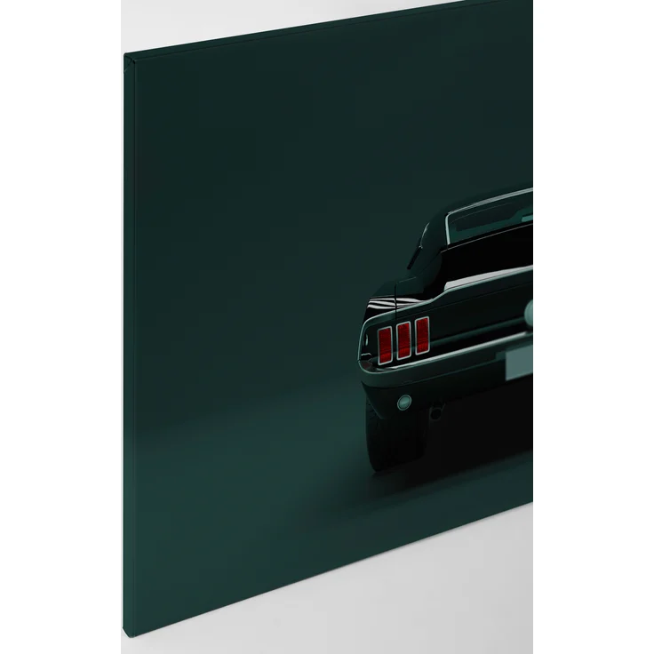 Leinwandbild Auto Ford Mustang Grün Schwarz 90x60 DD120413 Wandbild Leinwand – Bild 2