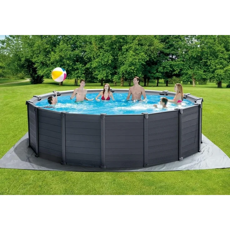 Intex 'Frame Swimming Pool Set Graphit Ø 478x124 cm', graphit, inkl. Sandfilteranlage – Bild 3