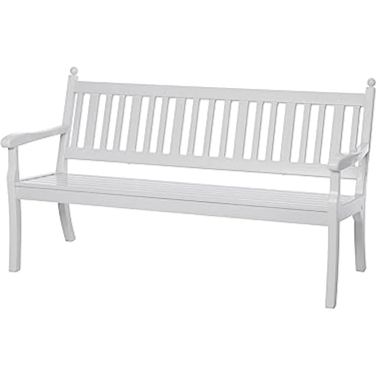 PROREGAL Gartenbank Aruba 3-Sitzer, witterungsbeständig in Weiß, HxBxT 88 x 160 x 69 cm, UV-beständiger Kunststoff, stabile Parkbank mit Rücklehne – Bild 1