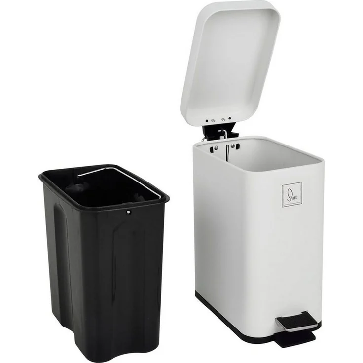 SVITA Mülleimer STM5 Edelstahl Treteimer 5L, mit Soft-Close, verschiedene Farben, Treteimer, Kosmetikeimer, Softclose, 5L, Stahl pulverbeschichtet Weiß – Bild 2