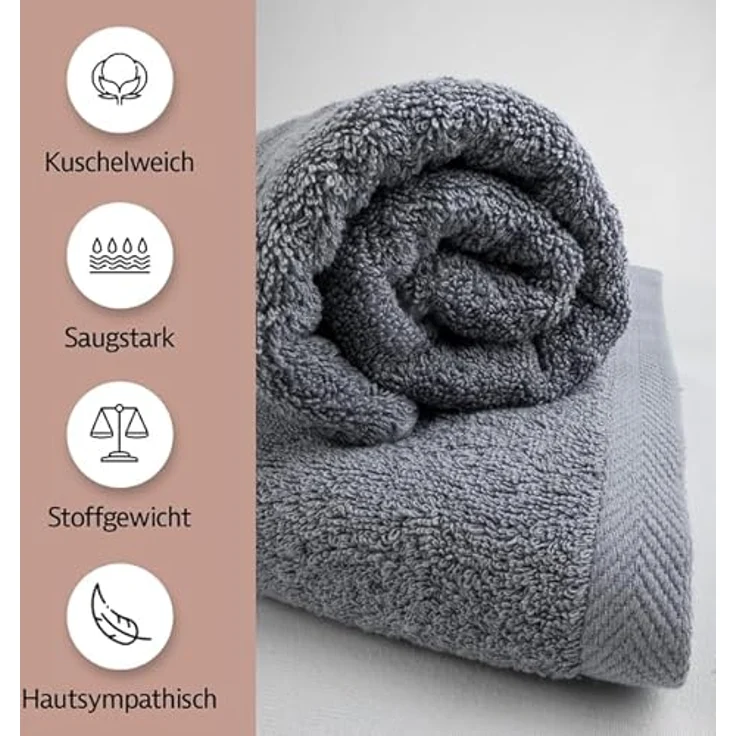 Zestri Handtücher COMFORT Handtücherset aus Baumwolle, saugstark weich, Frottee, Handtücher 4er-Set, Duschtuch Saunahandtuch Gästehandtücher Badetuch Handtücher Set – Bild 3