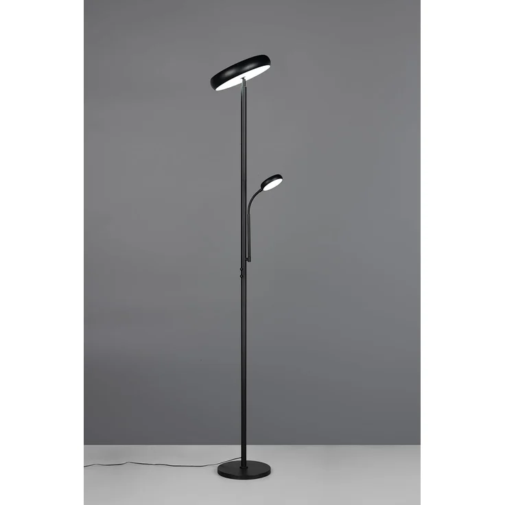 LED Deckenfluter PALERMO Höhe 183cm mit Leselampe und Fernbedienung, Schwarz – Bild 8