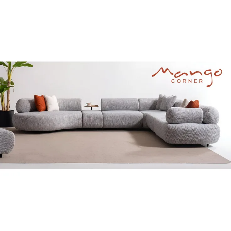 JVmoebel Graues L-Form Ecksofa, 400 cm, für bis zu 6 Personen, hochwertiger Stoff, Made in Europa