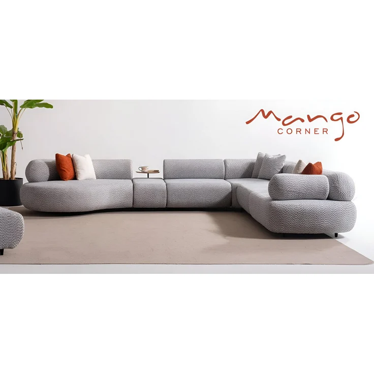 JVmoebel Graues L-Form Ecksofa, 400 cm, für bis zu 6 Personen, hochwertiger Stoff, Made in Europa