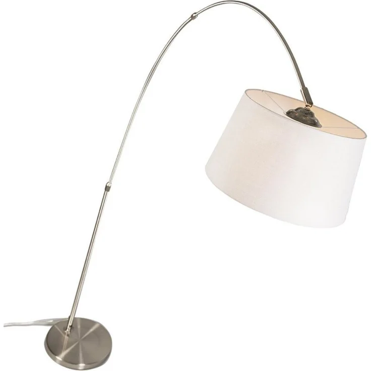 Qazqa Stehlampe Arc, ohne Leuchtmittel, E27, Weiß, Modern, Stahl, 1-flammig – Bild 1