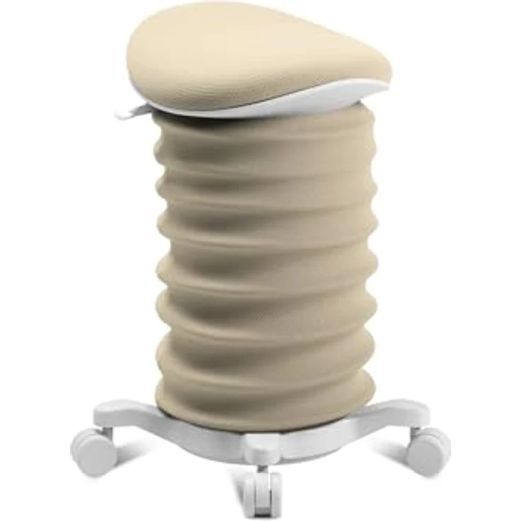 TOPSTAR Sitness 4D mit Rollen - AGR-Zertifiziert Dynamischer Sitzhocker Papyrus - beige, ergonomischer Bürohocker - höhenverstellbar - stärkt den Rücken - entlastet die Bandscheiben – Bild 2