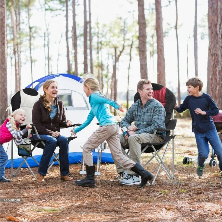 HOMECALL Campingstuhl Hochlehner Klappstuhl Gartenstuhl Angelstuhl mit Angenehme Polsterung (Packung, 1 St), bis 150KG, mit Seitentaschen und Getränkehalter für Camp Garten Balkon – Bild 2