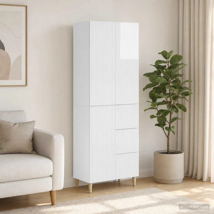 vidaXL Schrankset 2 stk. Hochglanz Weiß Holzwerkstoff 3416578 – Bild 1