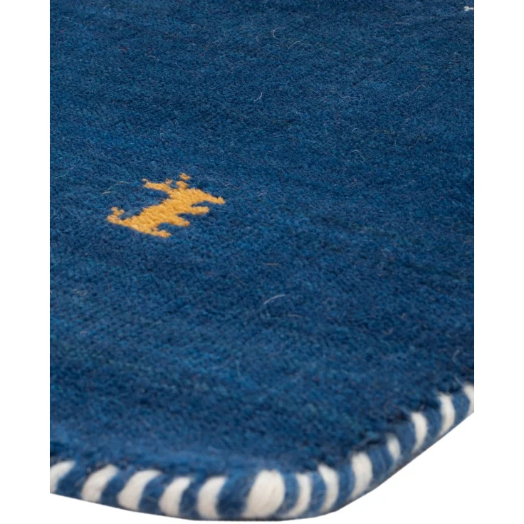 Gabbeh Teppich - Loribaft Softy - 90x60 cm - blau – Bild 4