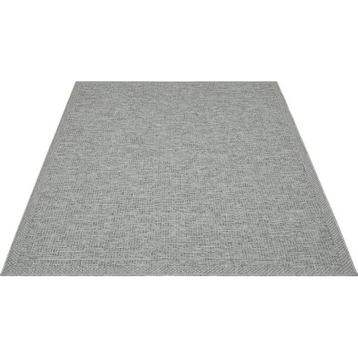 the carpet Calgary - robuster Teppich, Flachgewebe, modernes Design, ideal für Küche und Esszimmer, Vintage-Optik, Boho-Style, besonders flach, auch für den Außenbereich, Grau, 120x160 cm – Bild 4