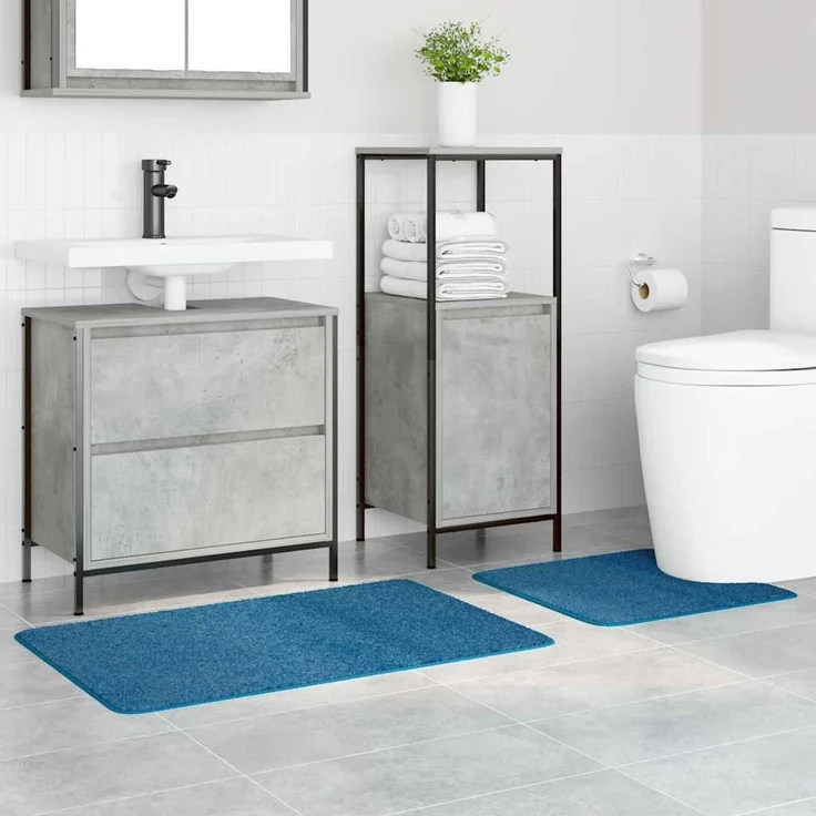 vidaXL Anti-Rutsch Badematten-Set 2 pcs Blau PP 4019863 – Bild 2