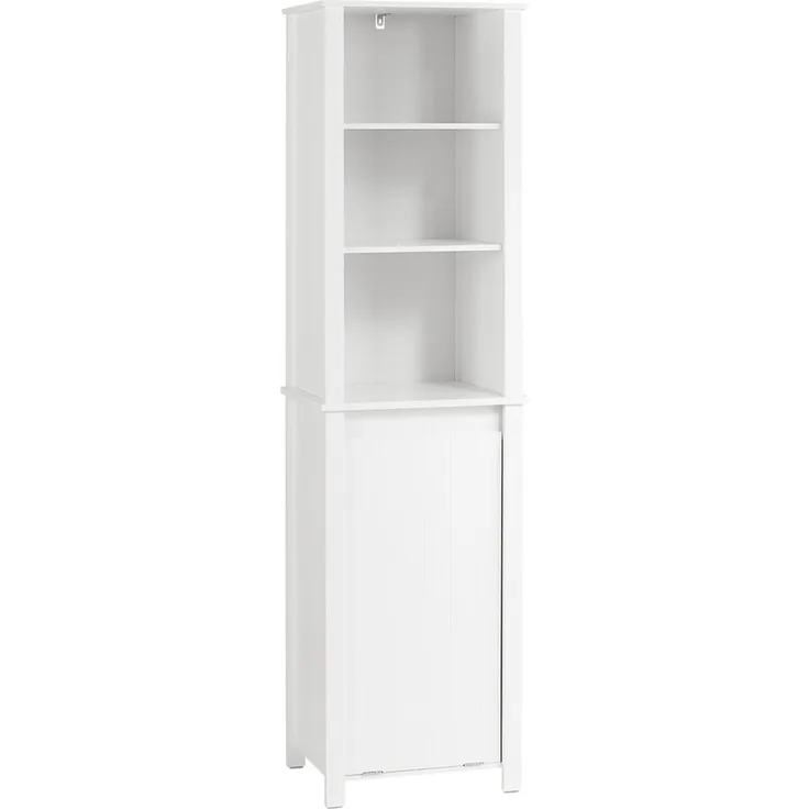 SoBuy BZR102-W Badezimmer-Hochschrank, MDF, Lackiert, Weiß, 45 x 171 x 35 cm