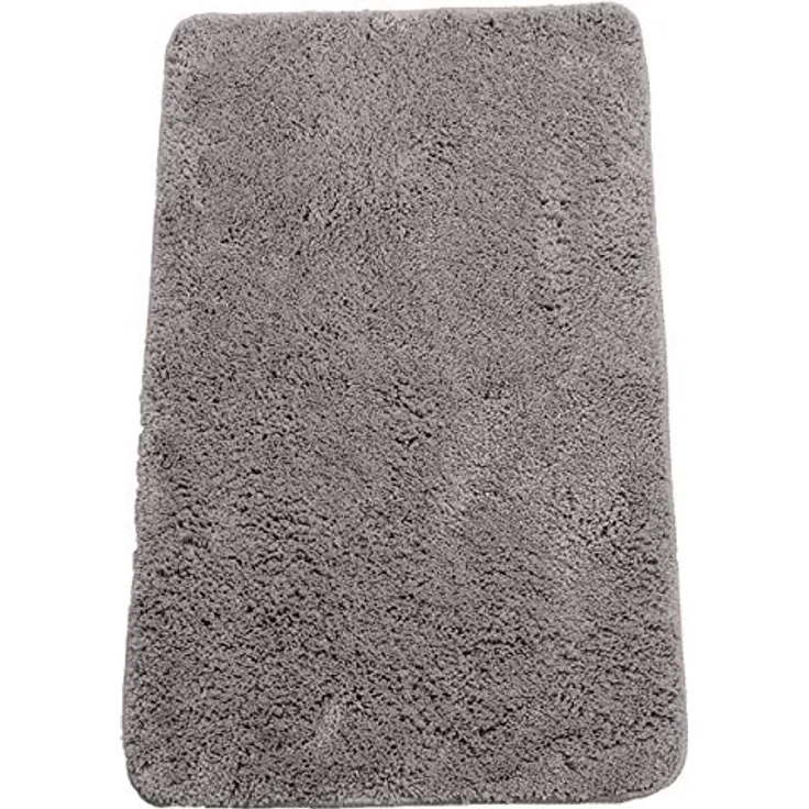 Brandsseller Badematte 60x90 cm Badteppich Badvorleger Badezimmerteppich Duschvorleger Grau – Bild 2