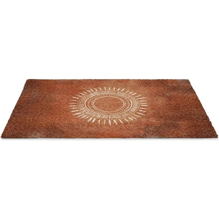 MuchoWow Fußmatte Abstrakt - Linien - Sonnenstrahlen - Rötlichbraun, Rechteckig, innen Schmutzfangmatte, Tür, Schmutzfänger Flur, Teppich, 60x40 cm