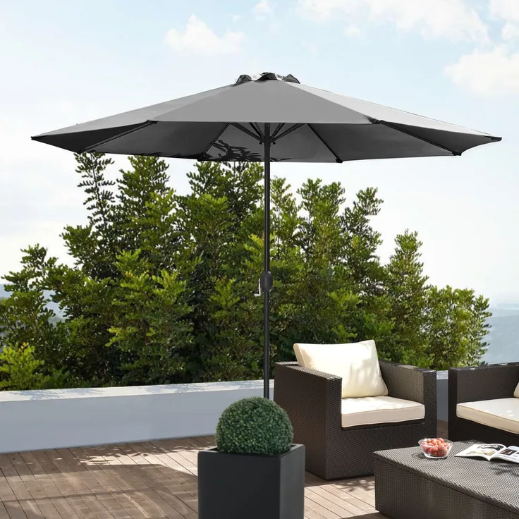 Sonnenschirm Budapest 230x300cm Grau [casa. pro]