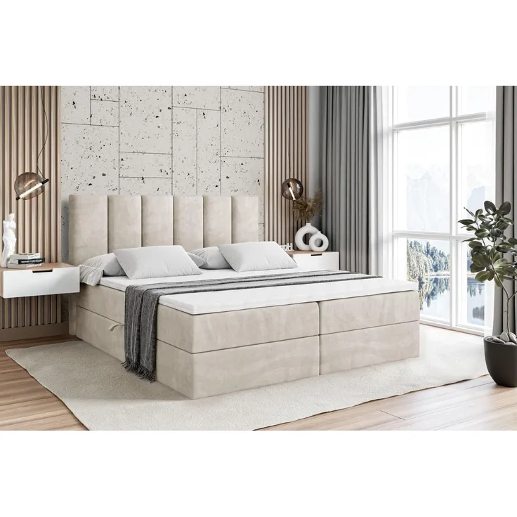 ALTDECOR Boxbett BOXI1 (Multipocket-Matratze H4, H3 Matratze Bonellfederung, Topper, Kopfteil)