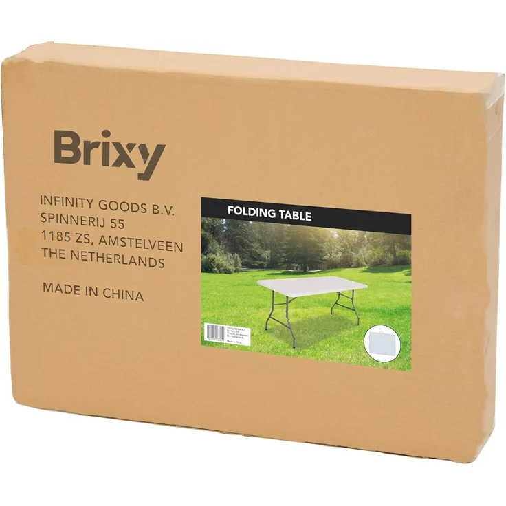 Brixy Klapptisch - Klapptisch - 180 x 70 x 74 cm - Campingtisch - Gartentisch - Tragbar - Weiß – Bild 11